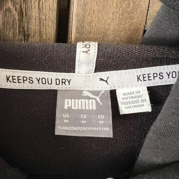 PUMA Women's Amplified Cropped Hoodie Black Size Medium - Picture 5 of 7